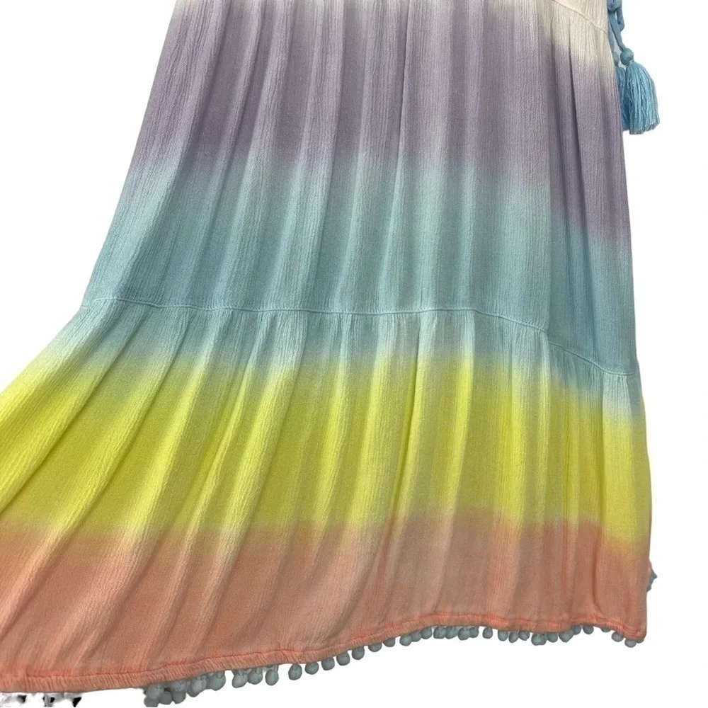 JUSTICE Girl’s Swimsuit Cover-Up Sz 14/16 Multi Colors Adjustable Straps